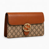 Sac Gucci marron en cuir et toile GG