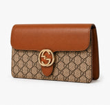 Sac Gucci marron en cuir et toile GG
